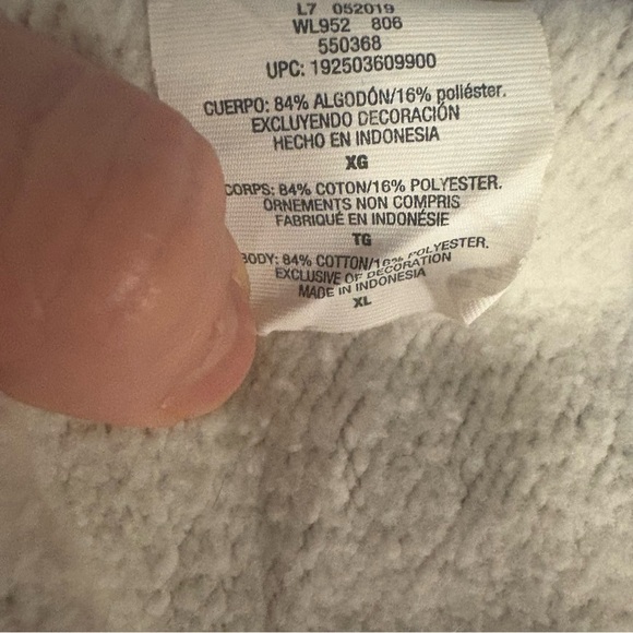 Champion Gray V-Neck Sweater with Red and White Accents Cropped - Picture 5 of 5